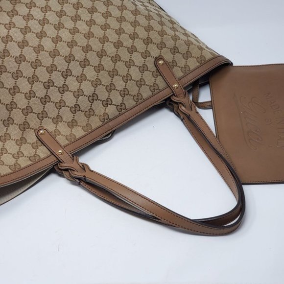 100% Auth Gucci Large Canvas Tote with Pouch Bag - Picture 8 of 15